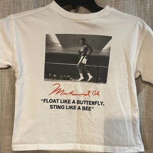 White Graphic Tee with Muhammad Ali Print